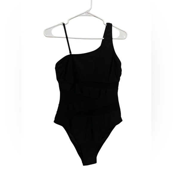 One-Shoulder Black One-Piece Swimsuit — Size S - Picture 4 of 6